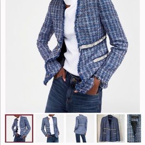 Zara tweed blazer with pearls